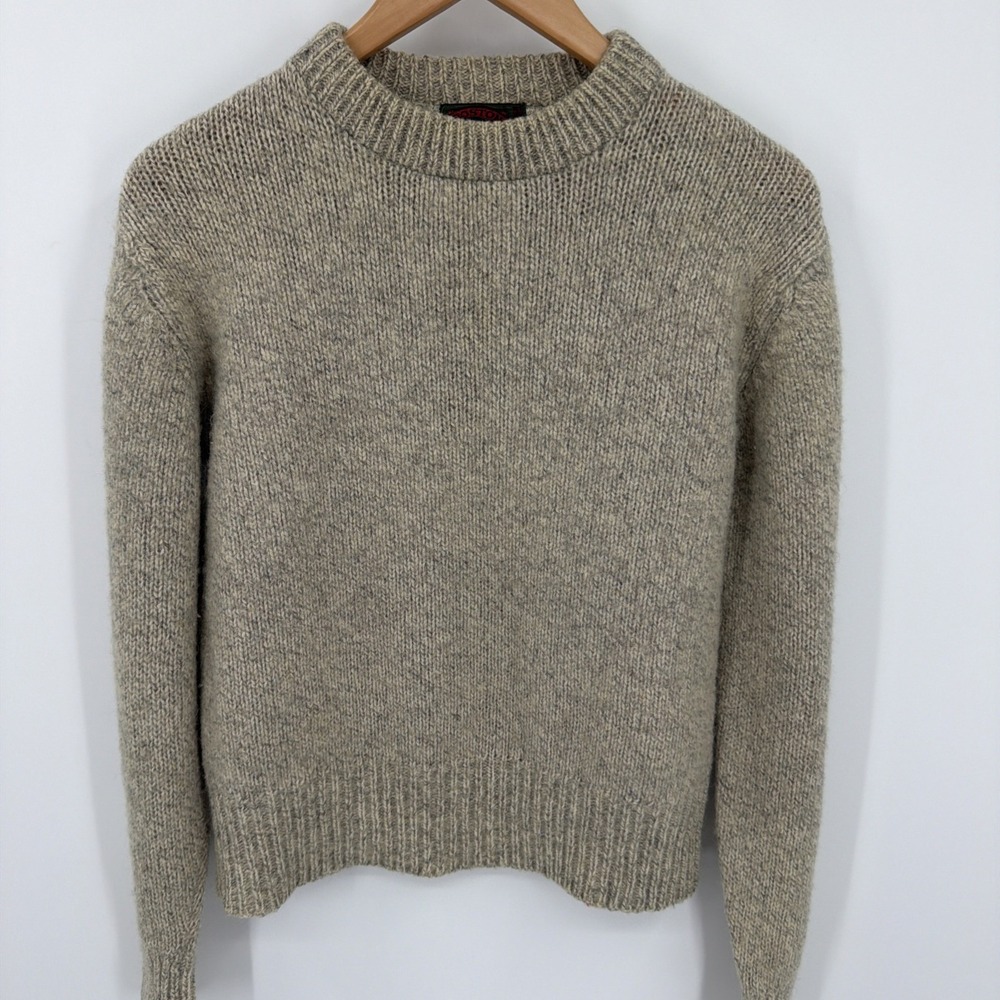 VTG Boston Traders Womens Crewneck Wool Fisherman Sweater Sz M Marled Ragg Knit